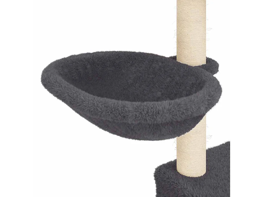 Arbre à chat avec griffoirs en sisal Gris foncé 83 cm