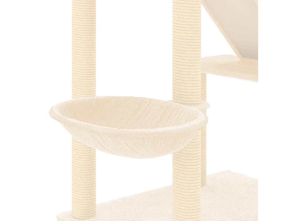 Arbre à chat du sol au plafond Crème 277-303 cm