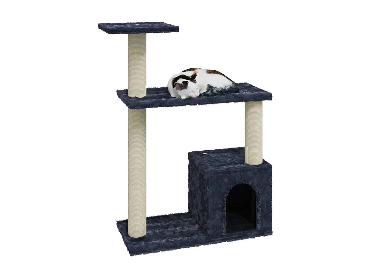 Arbre à chat avec griffoirs en sisal Gris foncé 70 cm