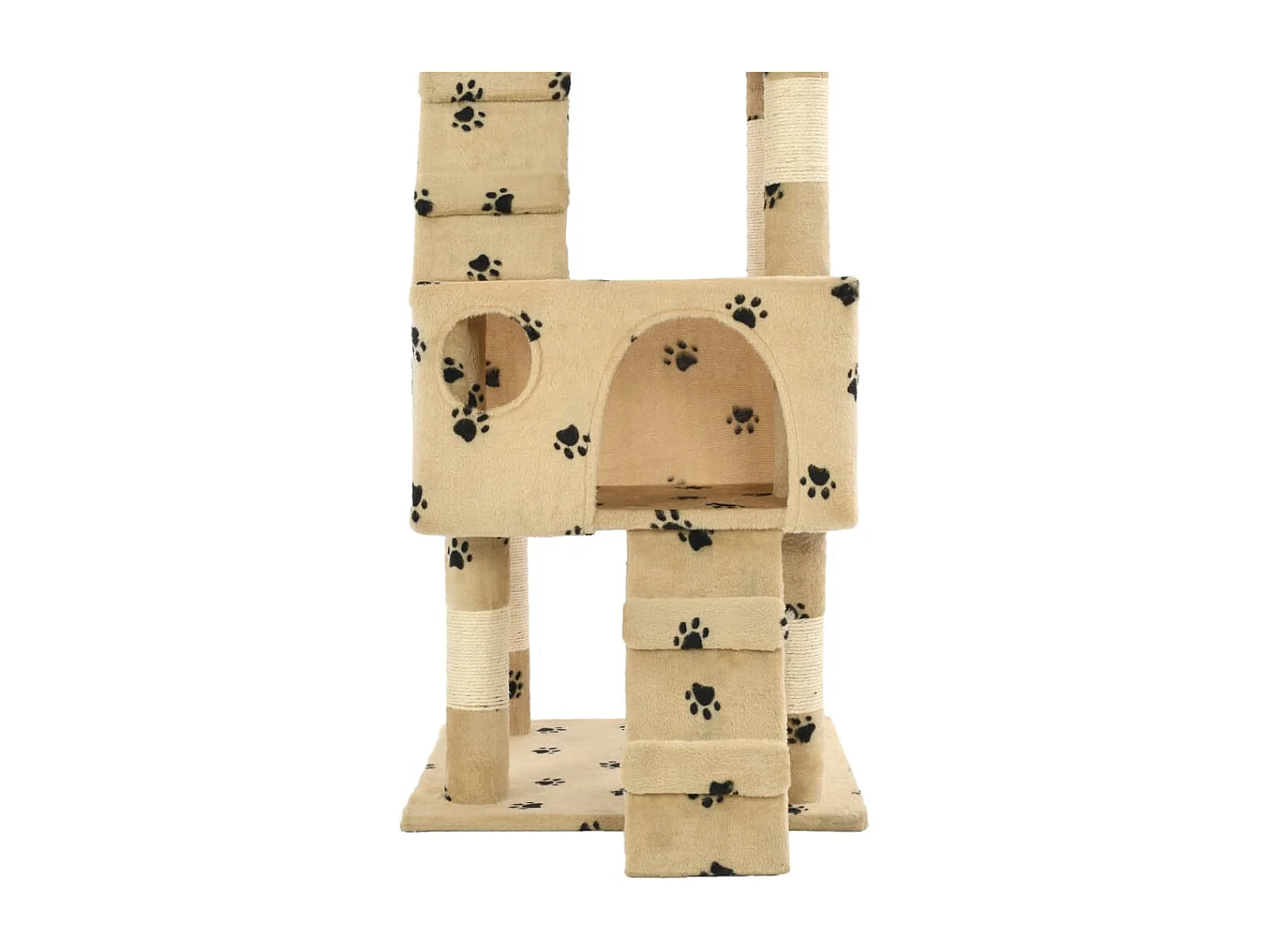 Arbre à chat et griffoirs en sisal 170 cm Beige Motif de pattes