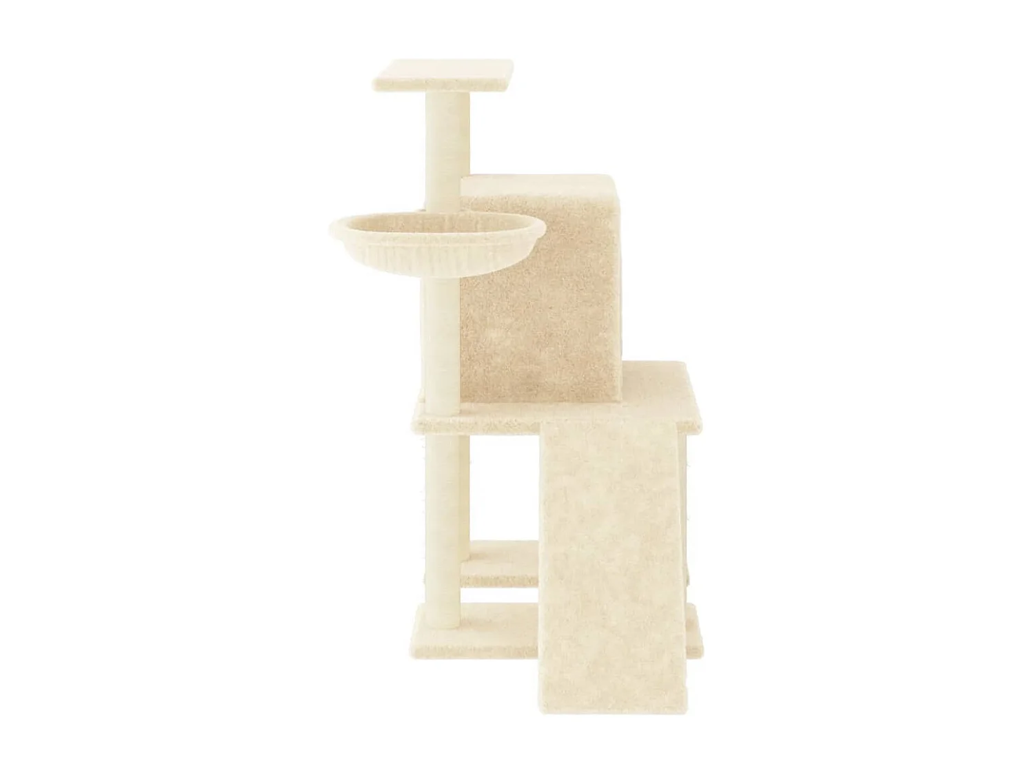 Rascador para gatos con postes de sisal color crema 96,5 cm