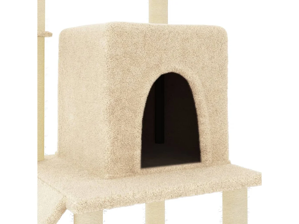 Rascador para gatos con postes de sisal color crema 96,5 cm