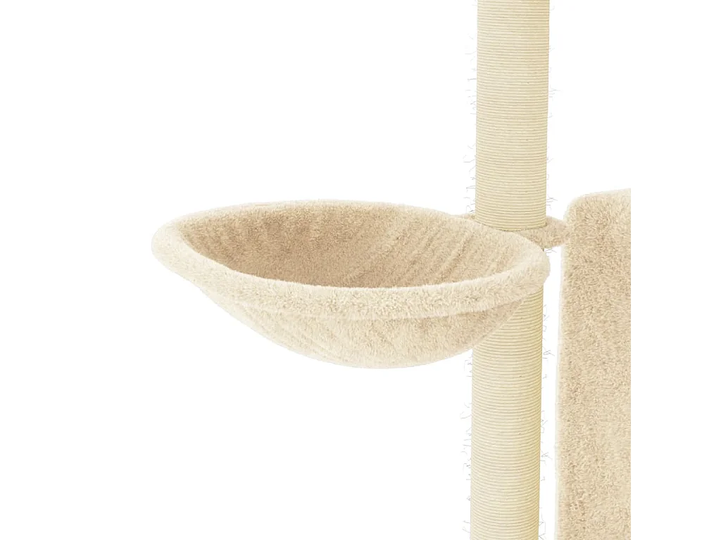 Arbre à chat avec griffoirs en sisal Crème 96,5 cm