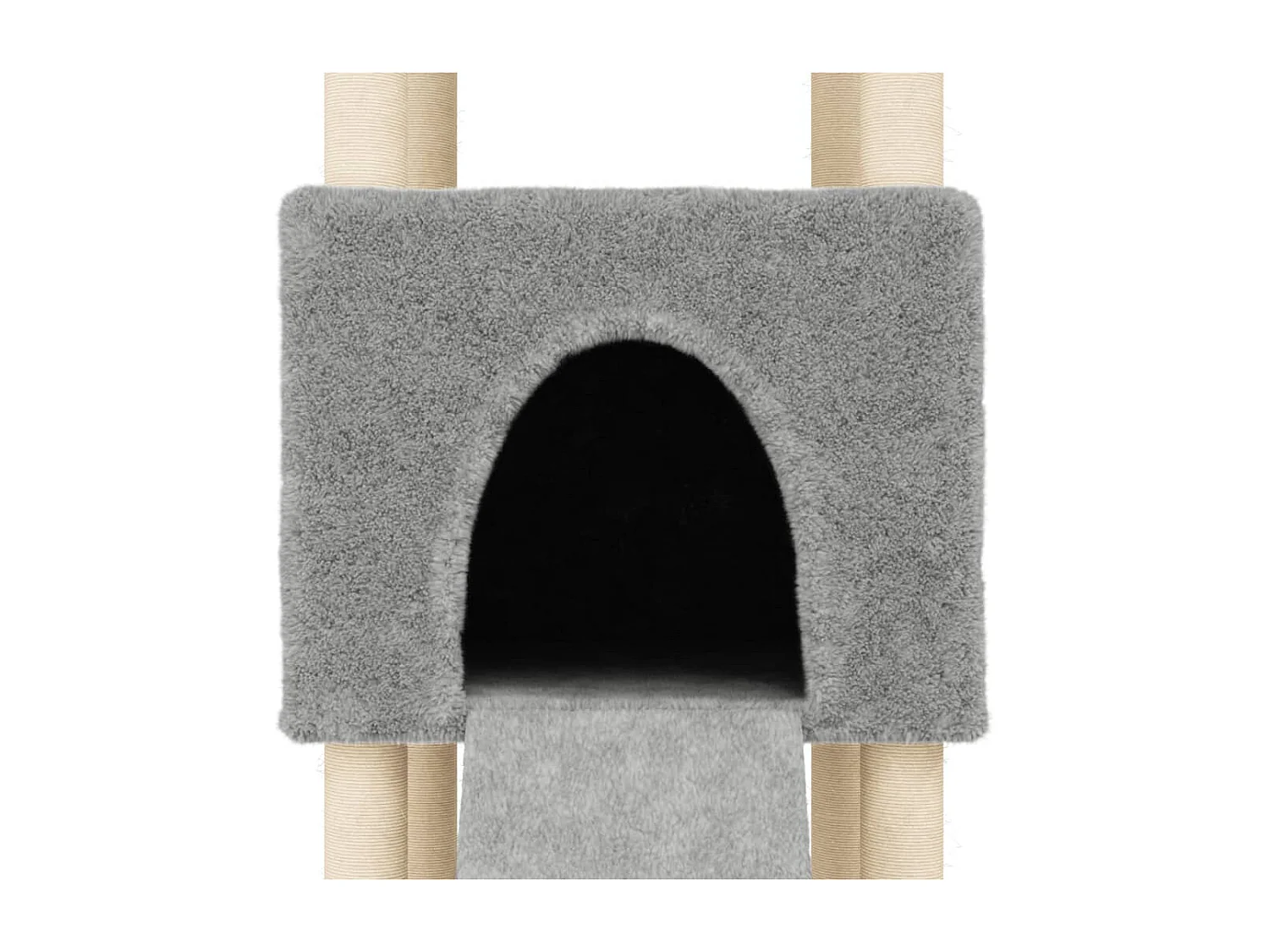 Rascador para gatos con postes de sisal gris claro 153 cm