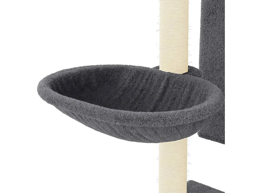 Arbre à chat avec griffoirs en sisal gris foncé 130,5 cm