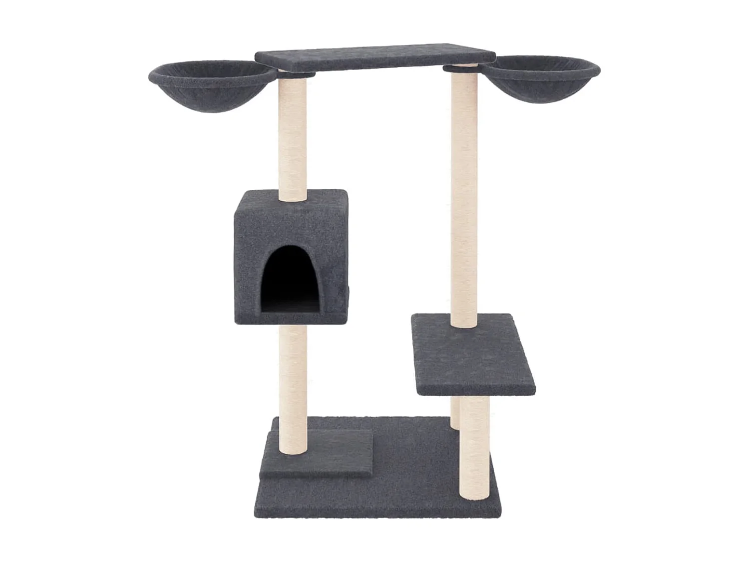 Arbre à chat avec griffoirs gris foncé 82 cm