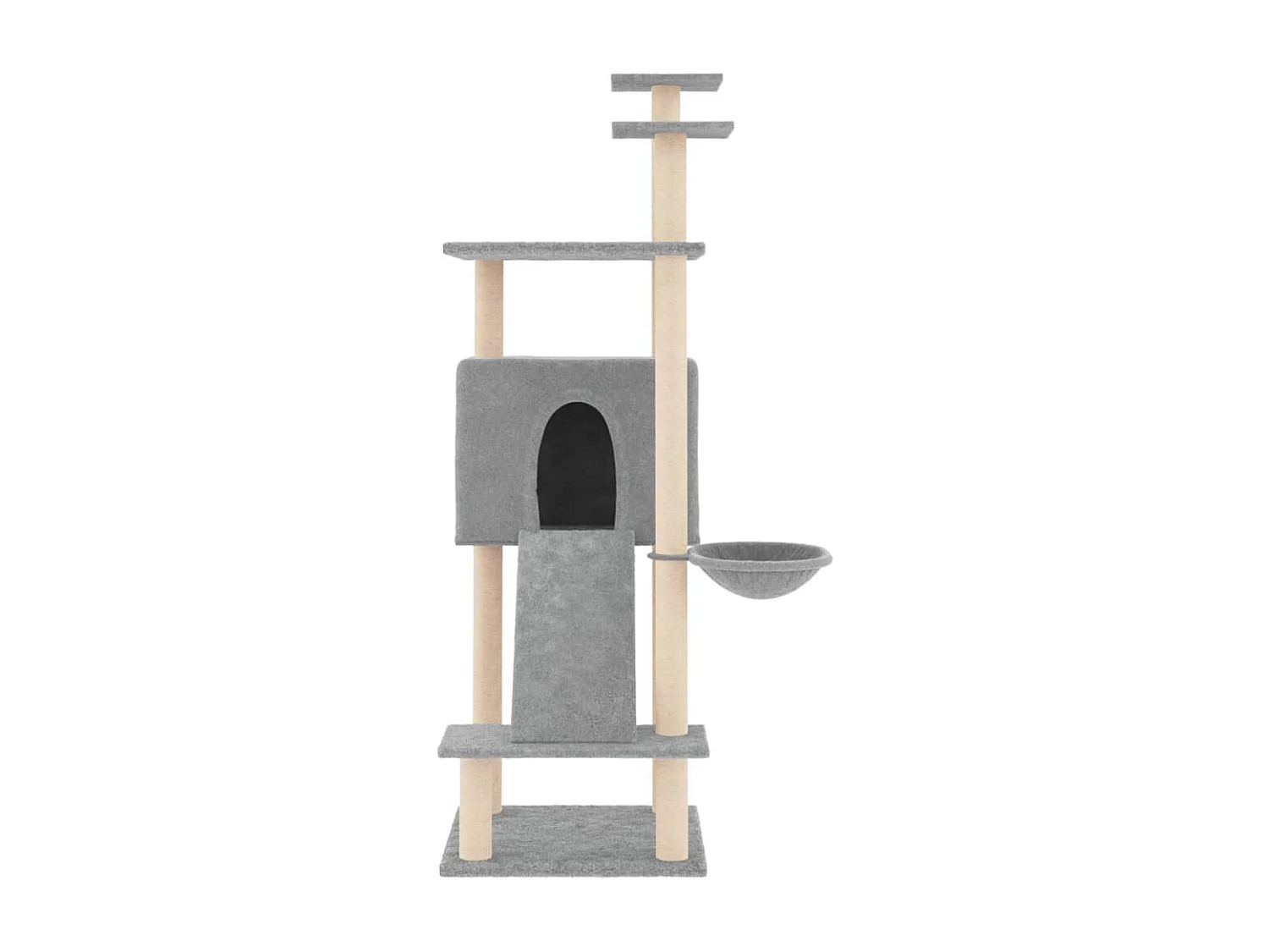 Arbre à chat avec griffoirs en sisal Gris clair 153 cm