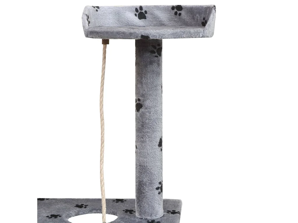 Arbre à chat et griffoir Sisal 150 cm Empreintes de pattes Gris