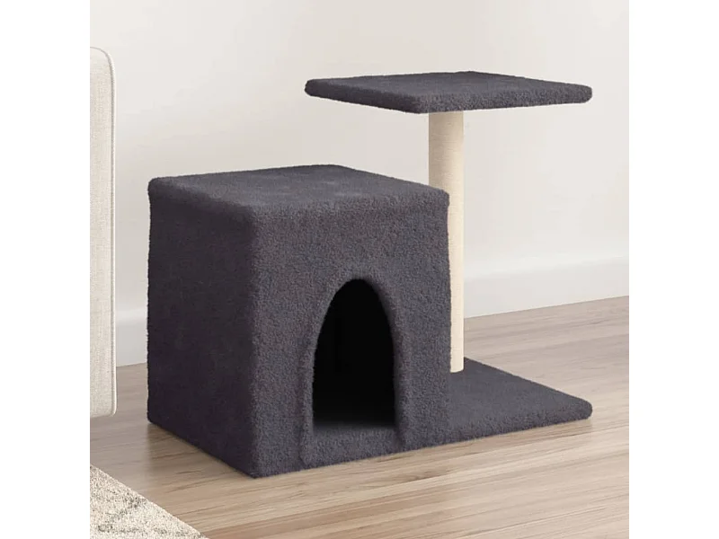 Rascador para gatos con postes de sisal gris oscuro 50,5 cm