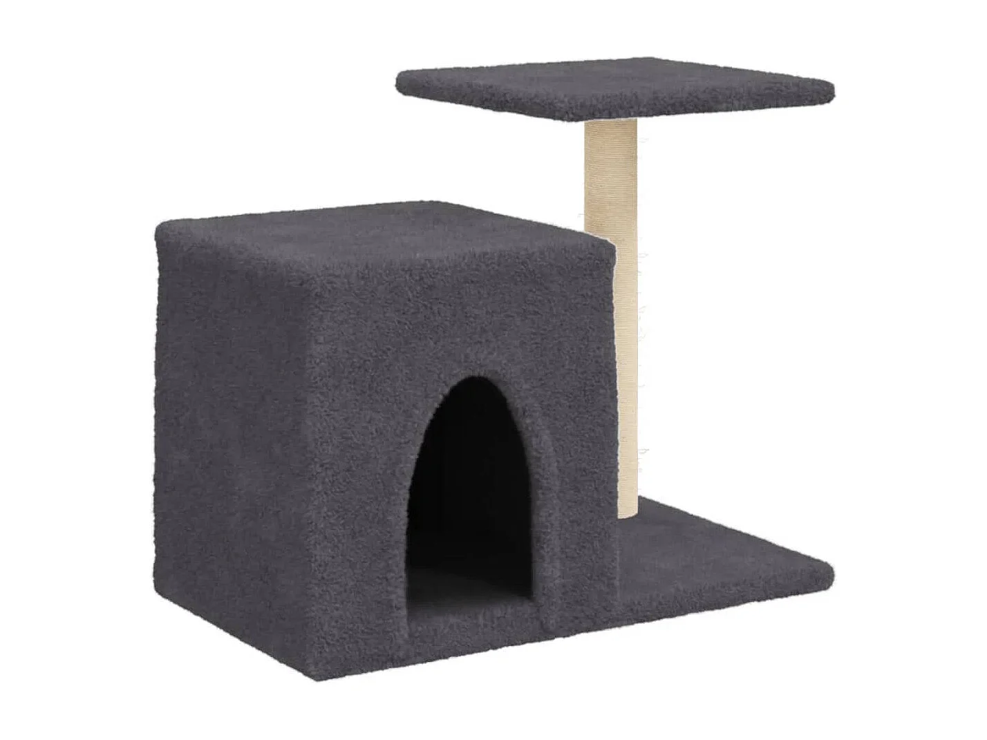 Rascador para gatos con postes de sisal gris oscuro 50,5 cm