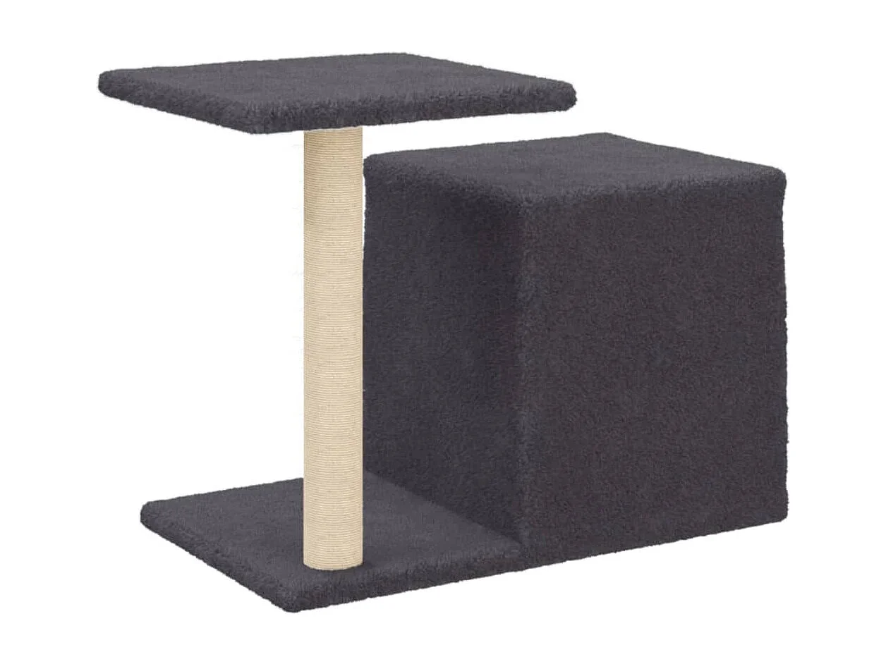 Rascador para gatos con postes de sisal gris oscuro 50,5 cm