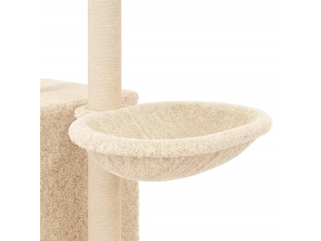 Arbre à chat avec griffoirs en sisal Crème 145 cm