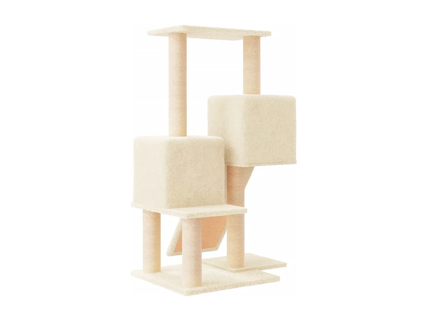 Arbre à chat avec griffoirs en sisal Crème 82 cm