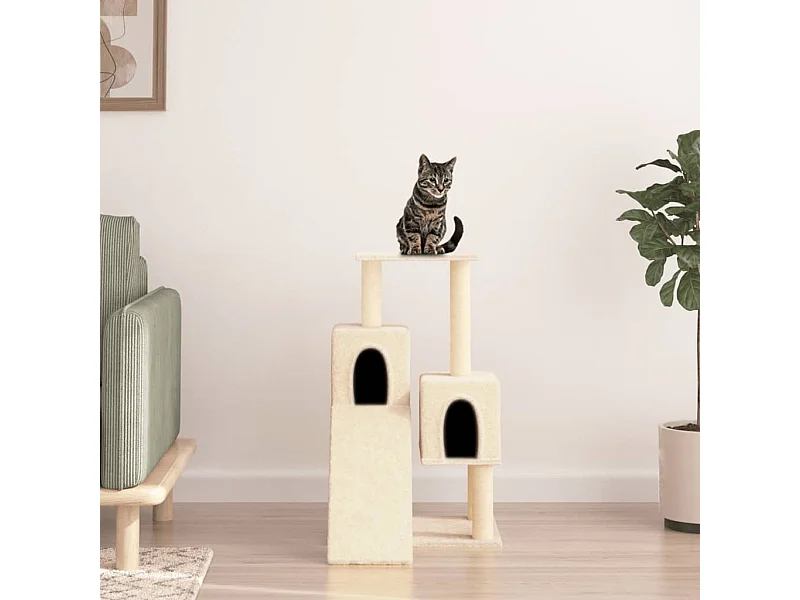Arbre à chat avec griffoirs en sisal Crème 82 cm