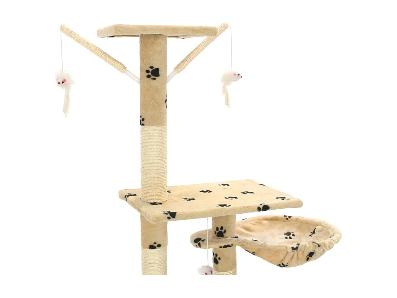 Arbre à chat et griffoirs 230-250 cm Empreintes de pattes Beige