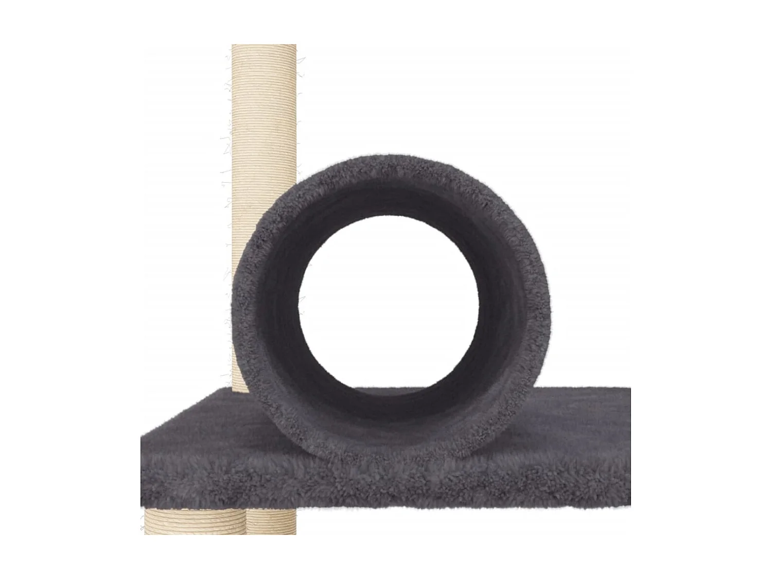 Arbre à chat avec griffoirs en sisal gris foncé 136 cm