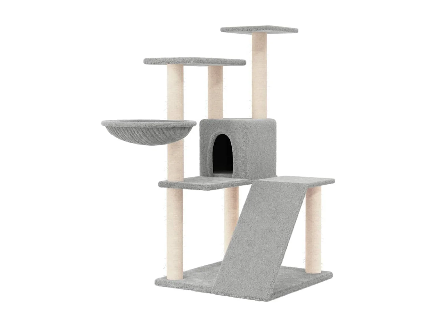 Arbre à chat avec griffoirs en sisal Gris clair 94 cm