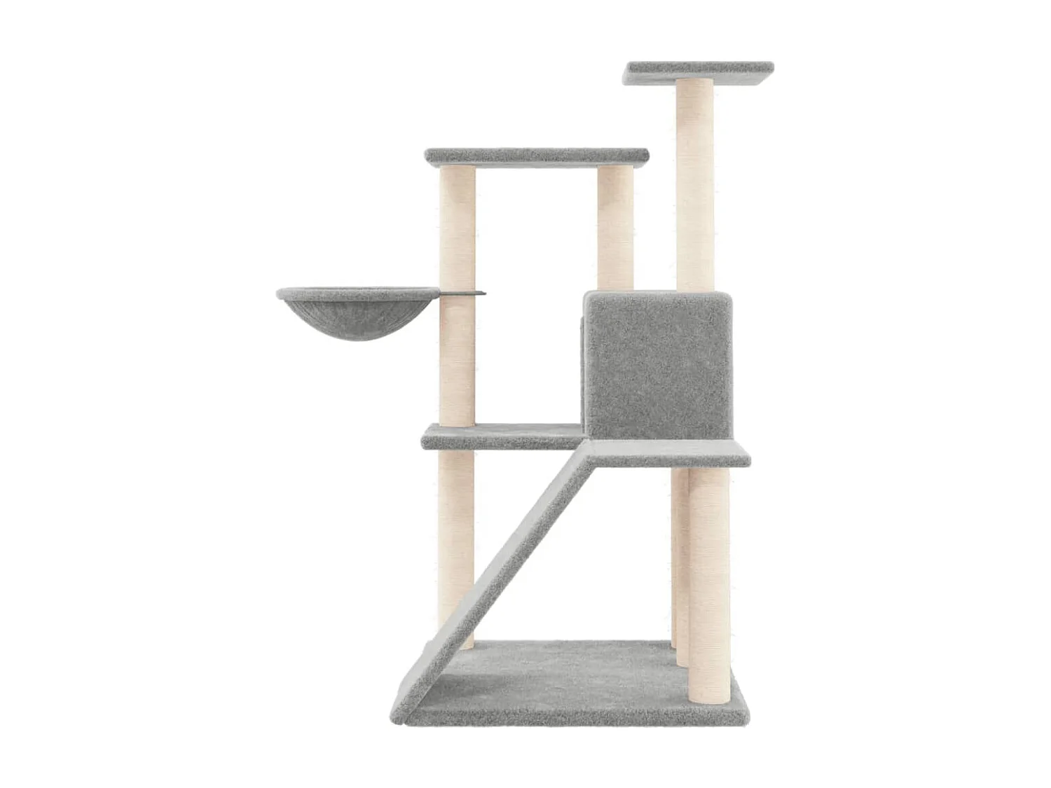 Arbre à chat avec griffoirs en sisal Gris clair 94 cm