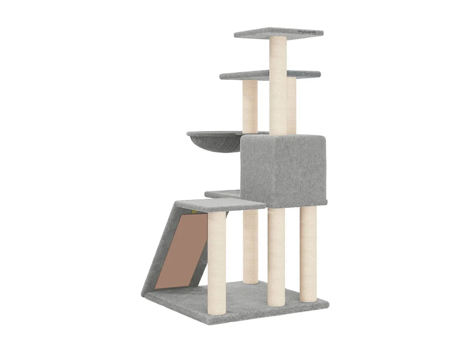 Arbre à chat avec griffoirs en sisal Gris clair 94 cm