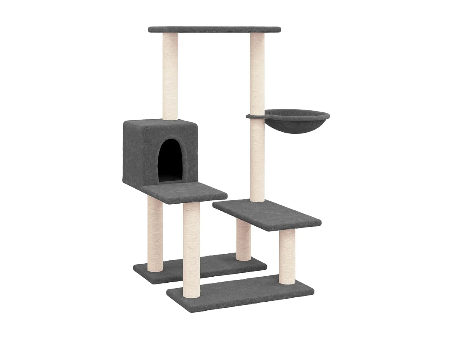Arbre à chat avec griffoirs en sisal Gris foncé 94,5 cm