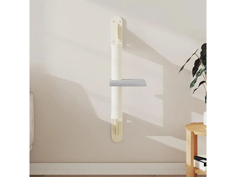 Árbol rascador para gatos de pared gris claro 85,5 cm