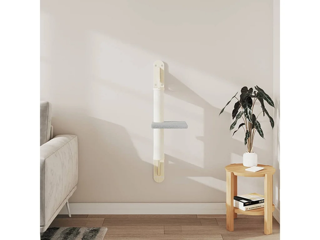 Árbol rascador para gatos de pared gris claro 85,5 cm