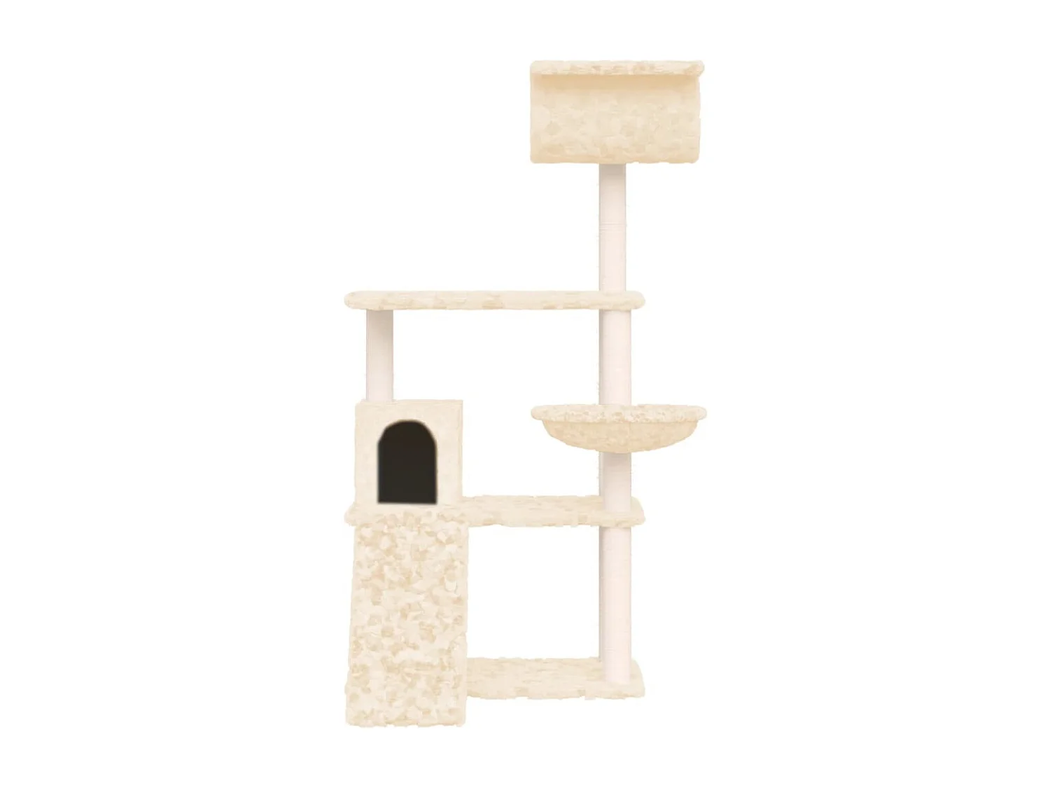 Arbre à chat avec griffoirs en sisal Crème 131 cm
