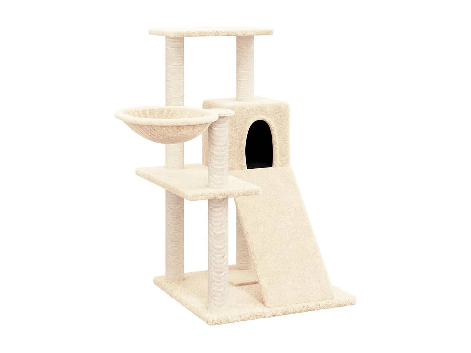Arbre à chat avec griffoirs en sisal Crème 82 cm