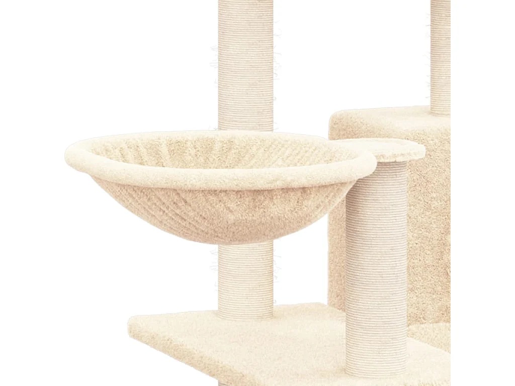 Arbre à chat avec griffoirs en sisal Crème 82 cm