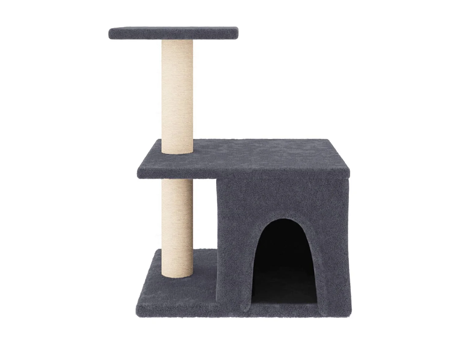 Arbre à chat avec griffoirs en sisal gris foncé 48 cm
