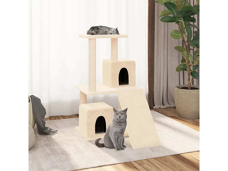 Arbre à chat avec griffoirs en sisal Crème 82 cm