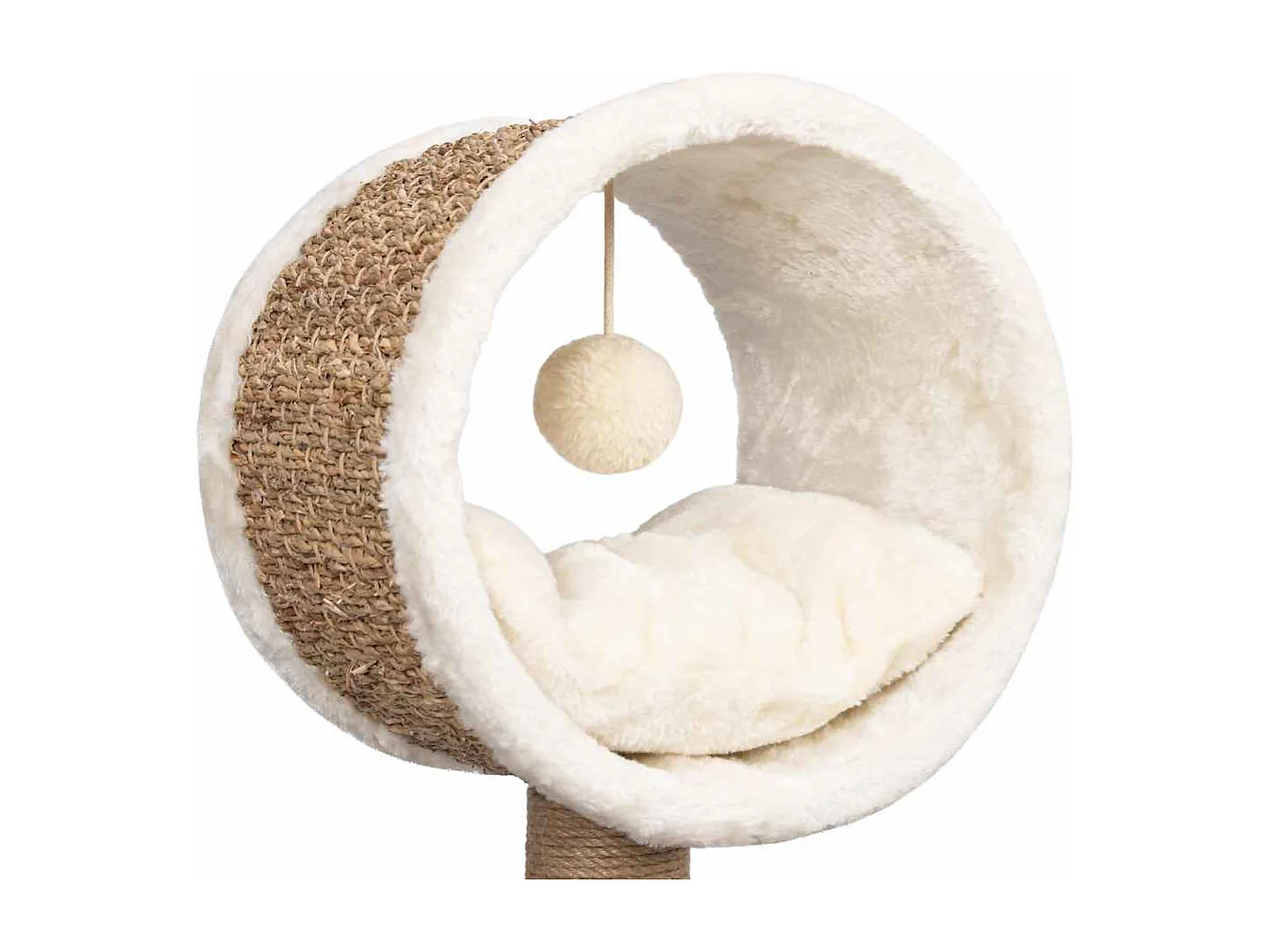 Arbre à chat et tunnel supérieur et jouet 56 cm Herbiers marins