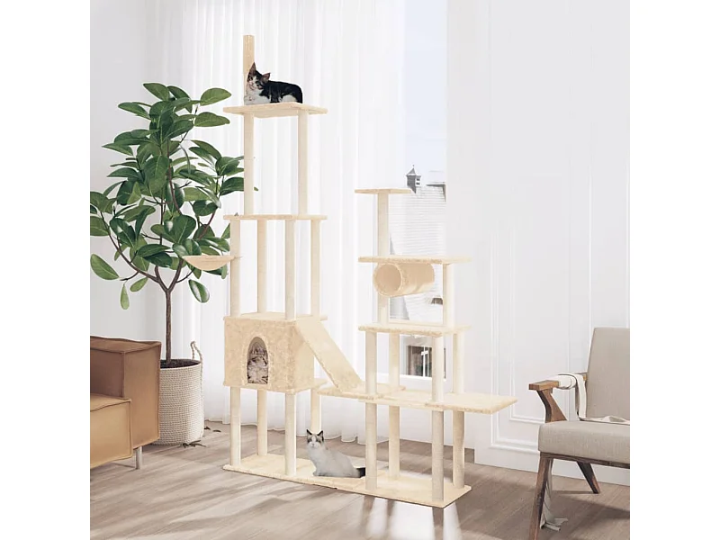 Arbre à chat avec griffoirs en sisal Crème 279 cm