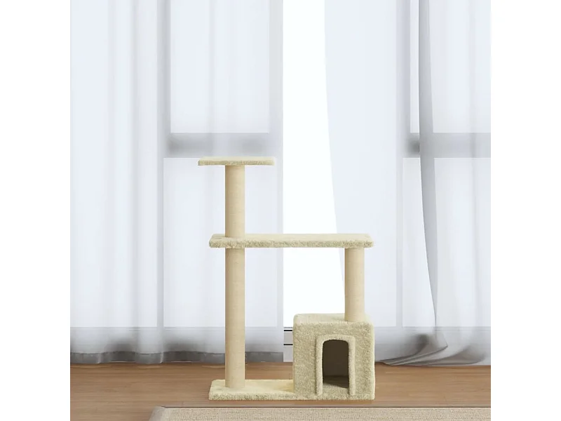Arbre à chat avec griffoirs en sisal Crème 70 cm