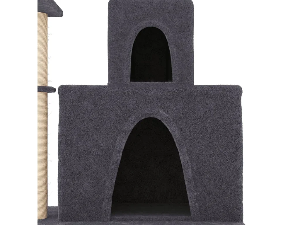 Rascador para gatos con postes de sisal gris oscuro 83 cm