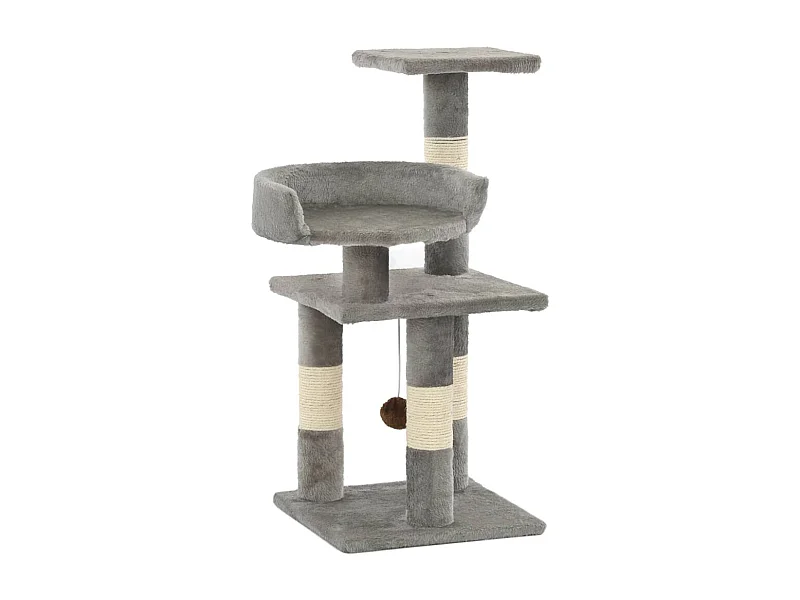 Arbre à chat avec griffoirs en sisal 65 cm Gris