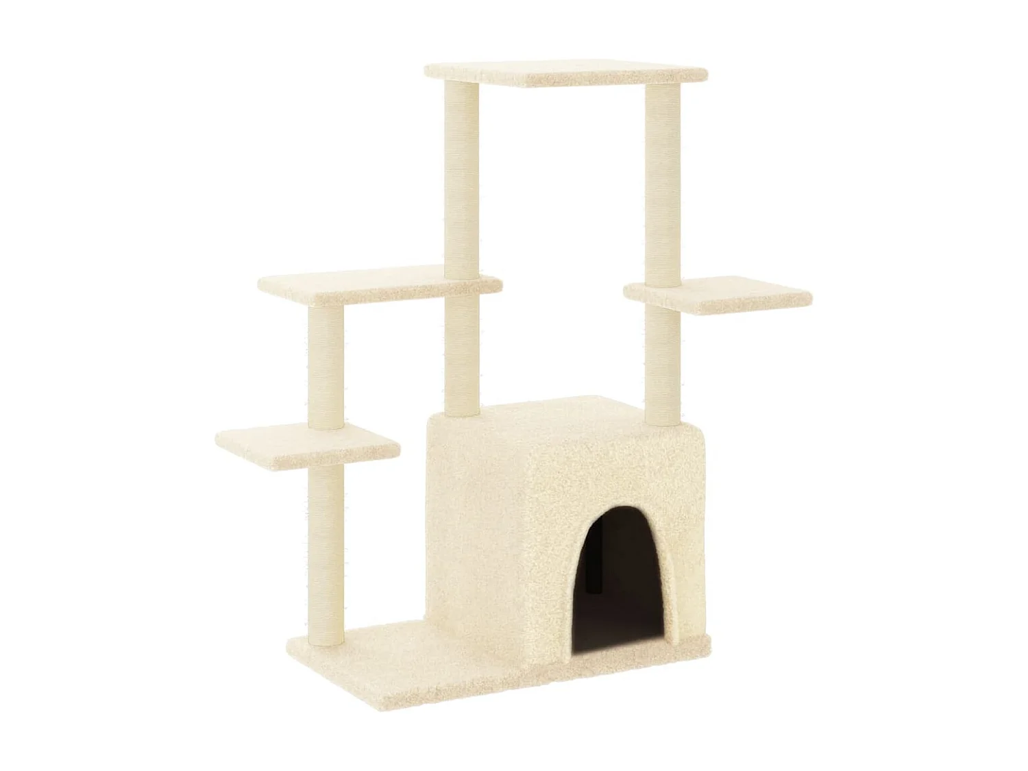 Arbre à chat avec griffoirs en sisal crème 97,5 cm