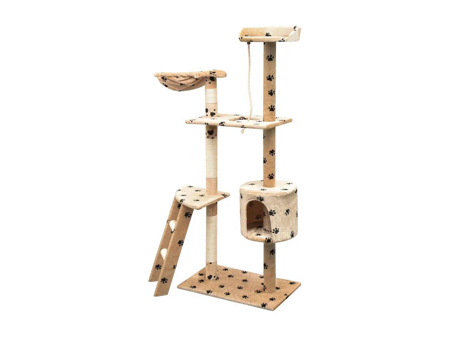 Rascador para gatos poste rascador de sisal 150cm huellas beige