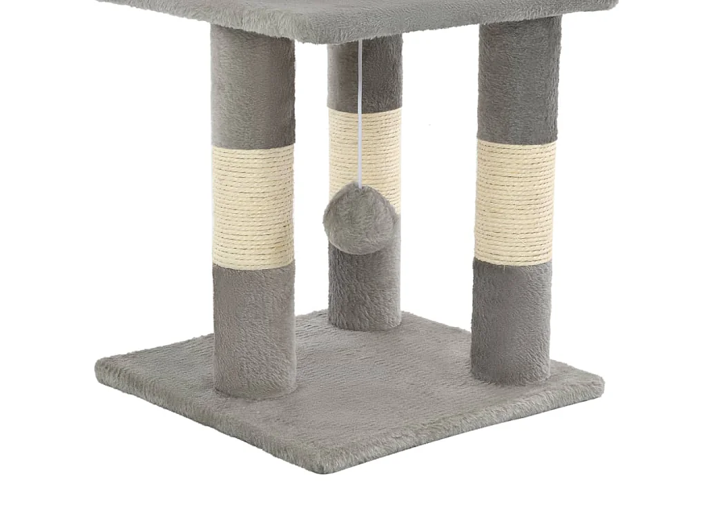 Arbre à chat avec griffoirs en sisal 65 cm Gris