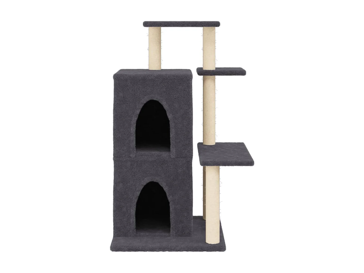 Arbre à chat avec griffoirs en sisal gris foncé 97 cm
