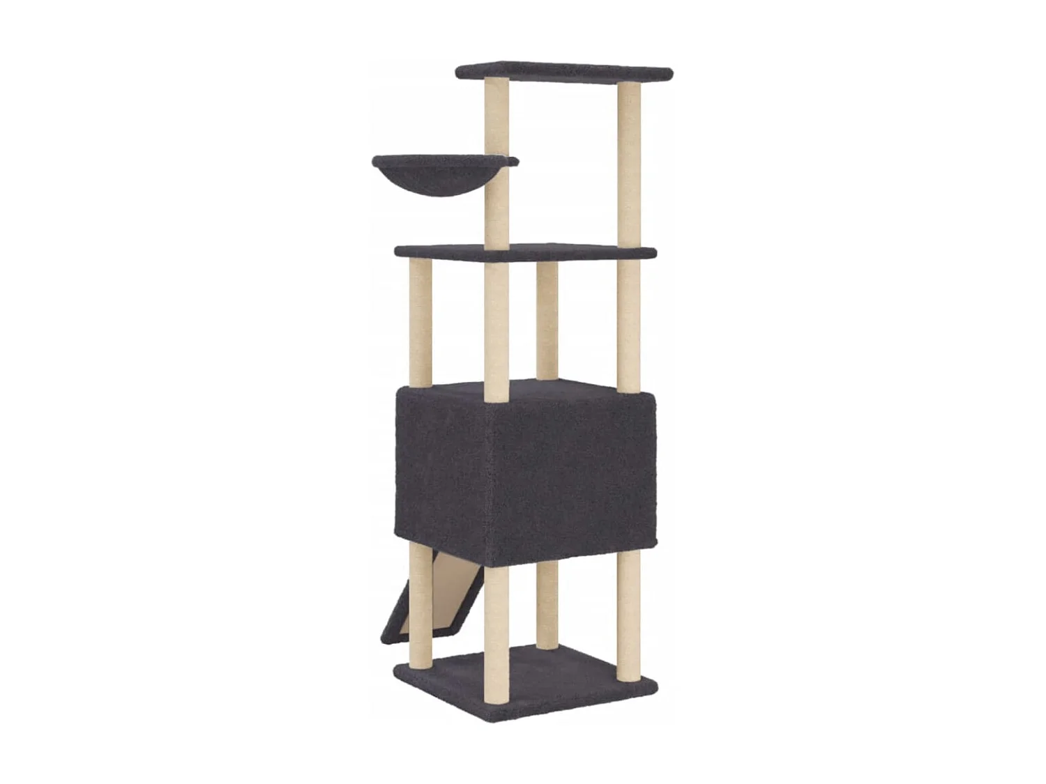 Arbre à chat avec griffoirs en sisal Gris foncé 153 cm