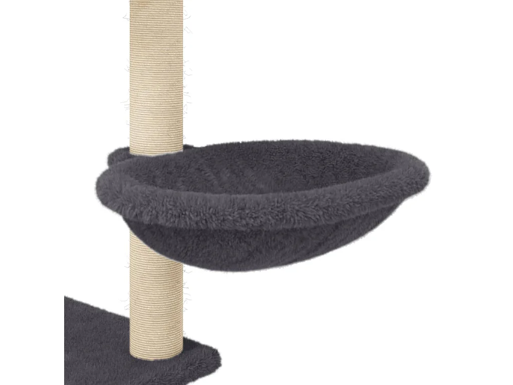 Arbre à chat avec griffoirs en sisal Gris foncé 153 cm