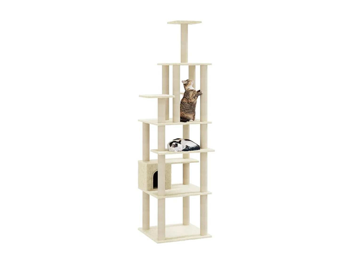 Arbre à chat avec griffoirs en sisal Crème 183 cm