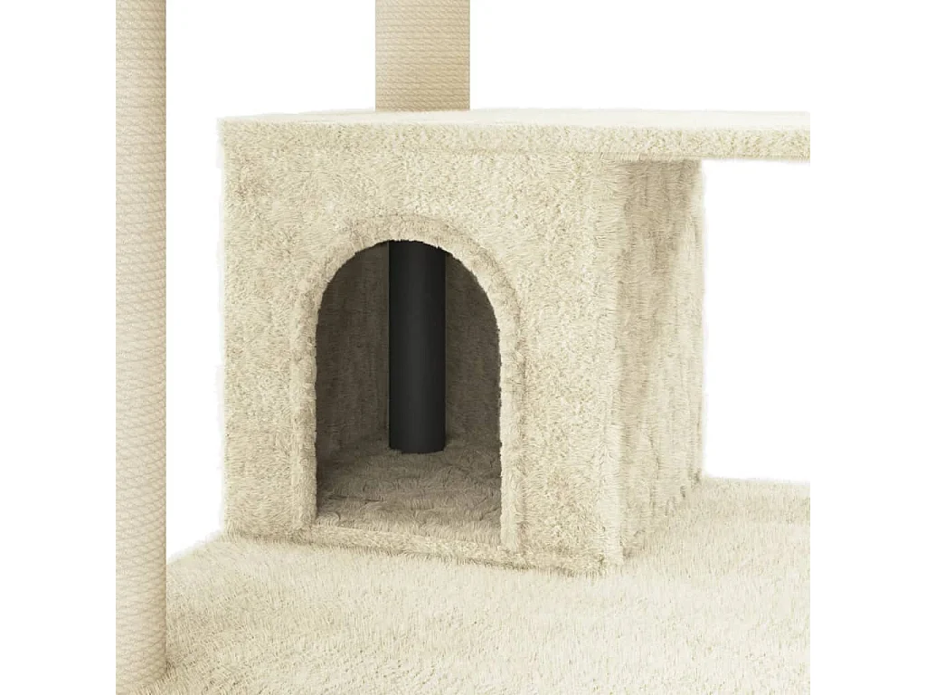 Arbre à chat avec griffoirs en sisal Crème 183 cm