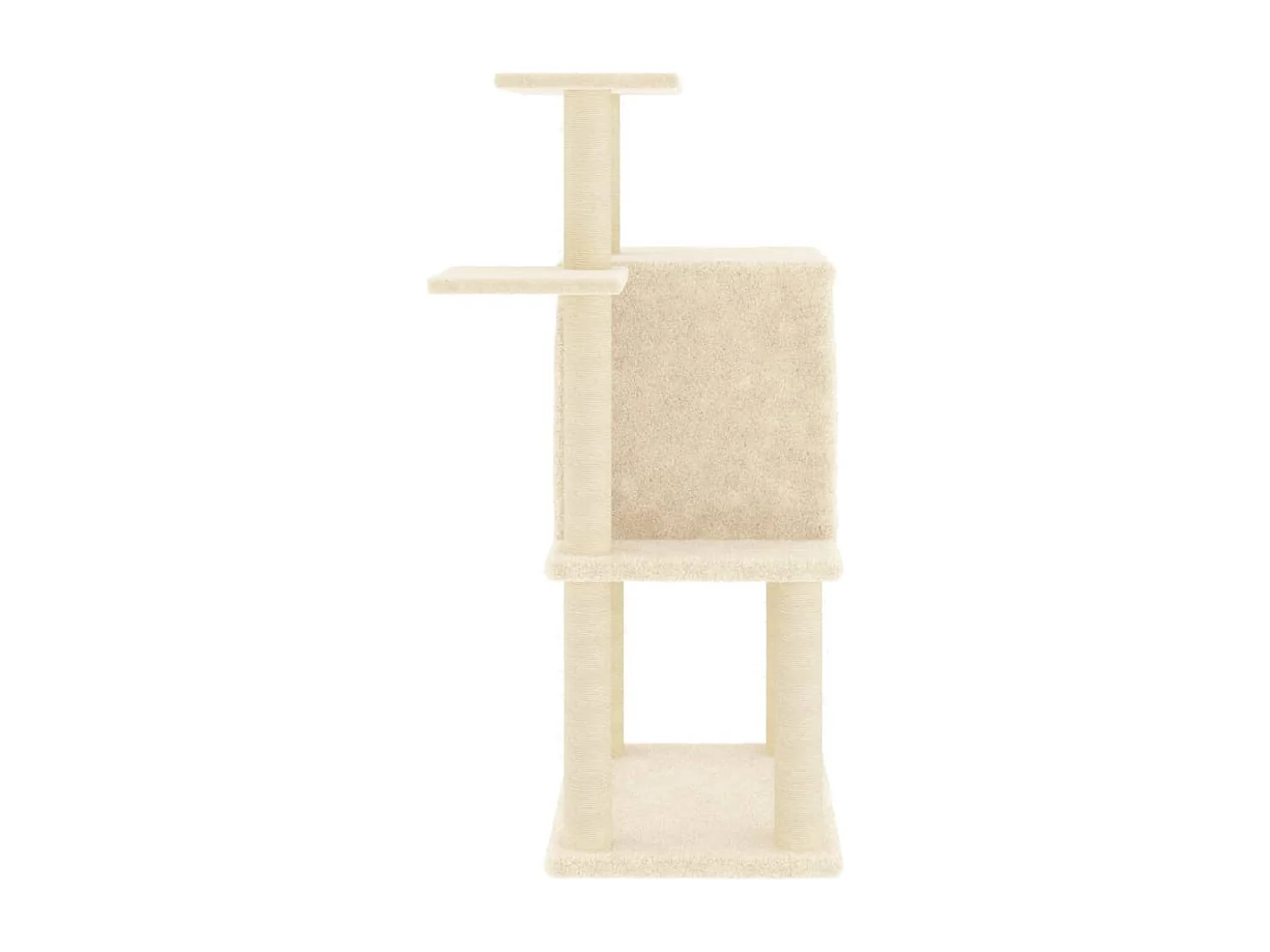 Rascador para gatos con postes de sisal color crema 97 cm