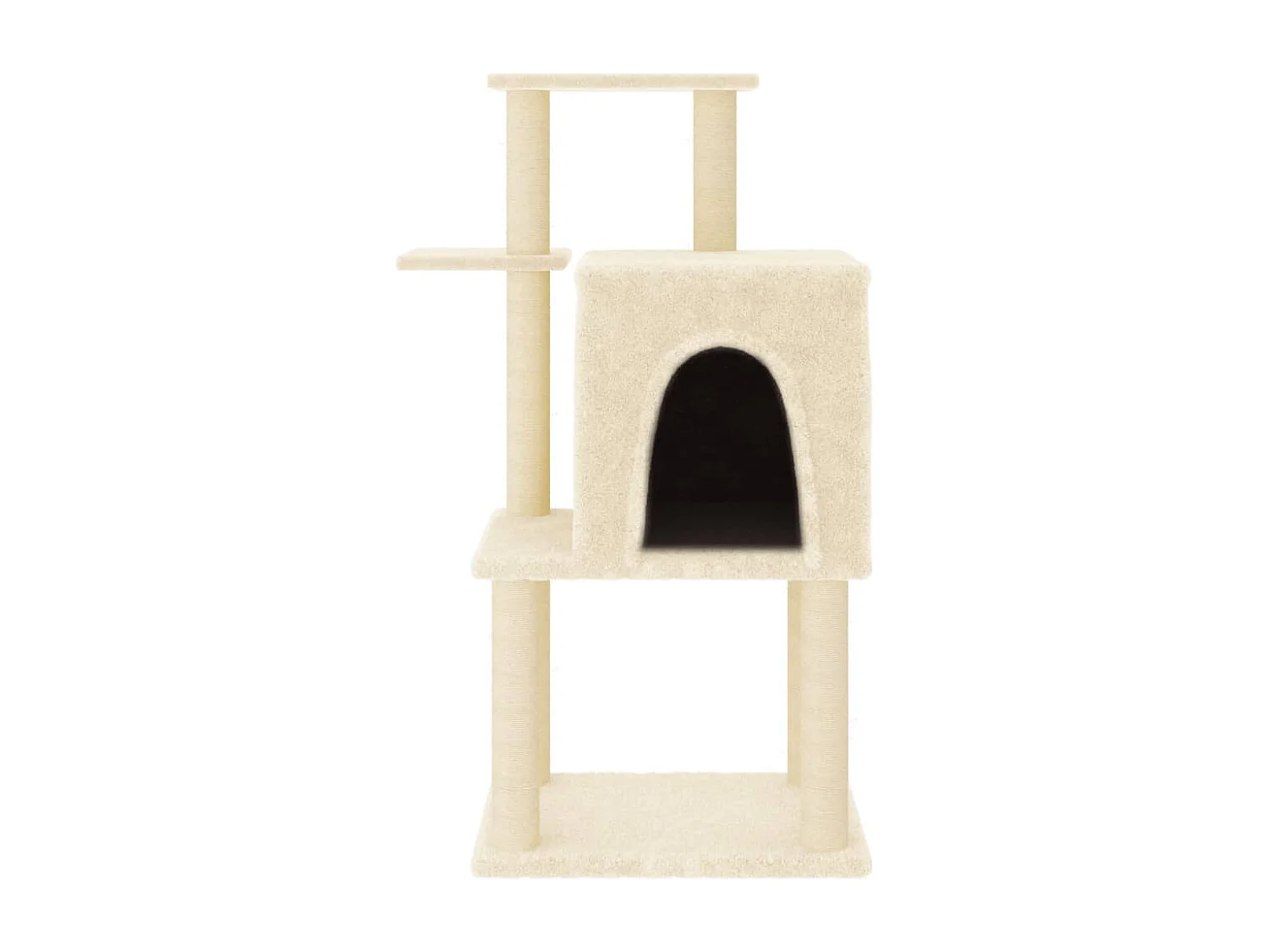 Arbre à chat avec griffoirs en sisal crème 97 cm