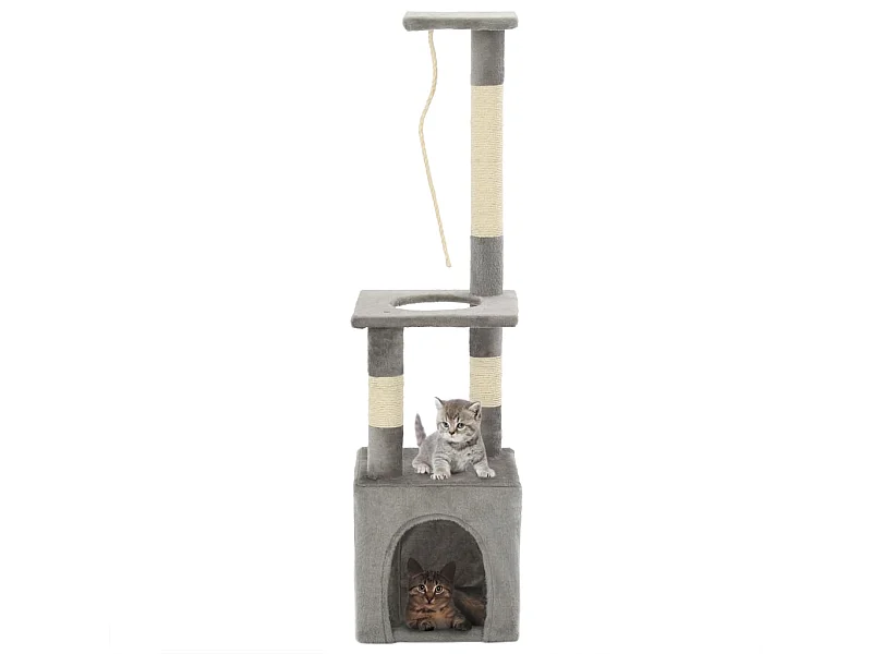 Arbre à chat avec griffoirs en sisal 109 cm Gris