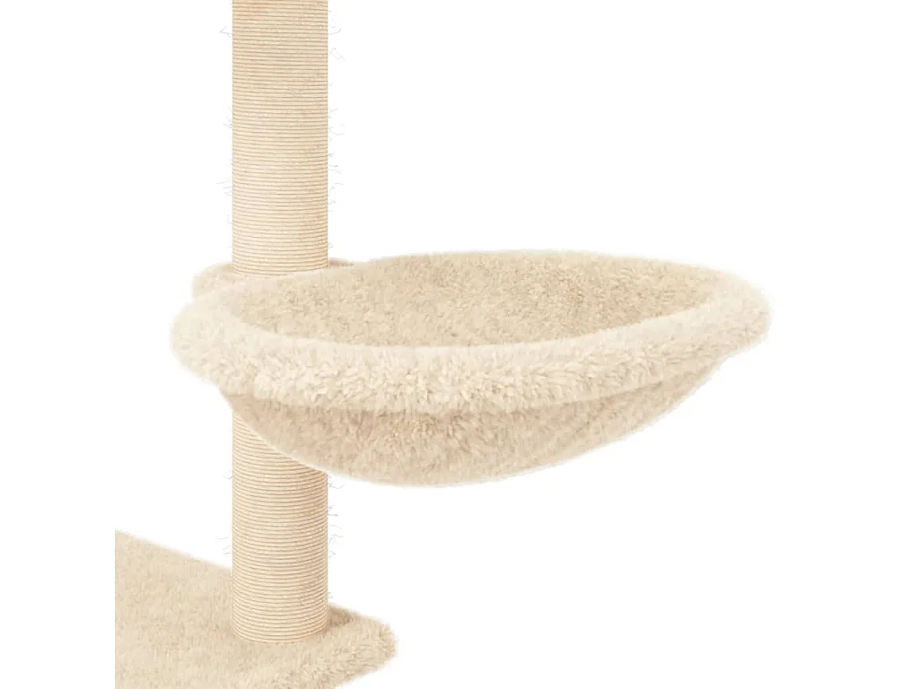Arbre à chat avec griffoirs en sisal Crème 153 cm