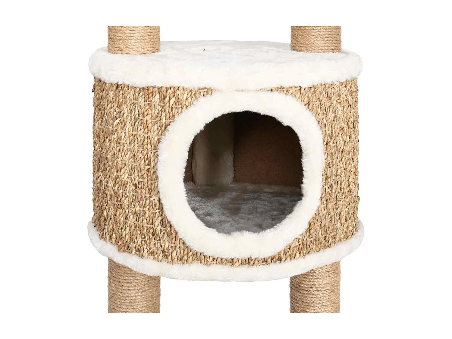 Árbol para gatos con poste rascador 126 cm hierba marina