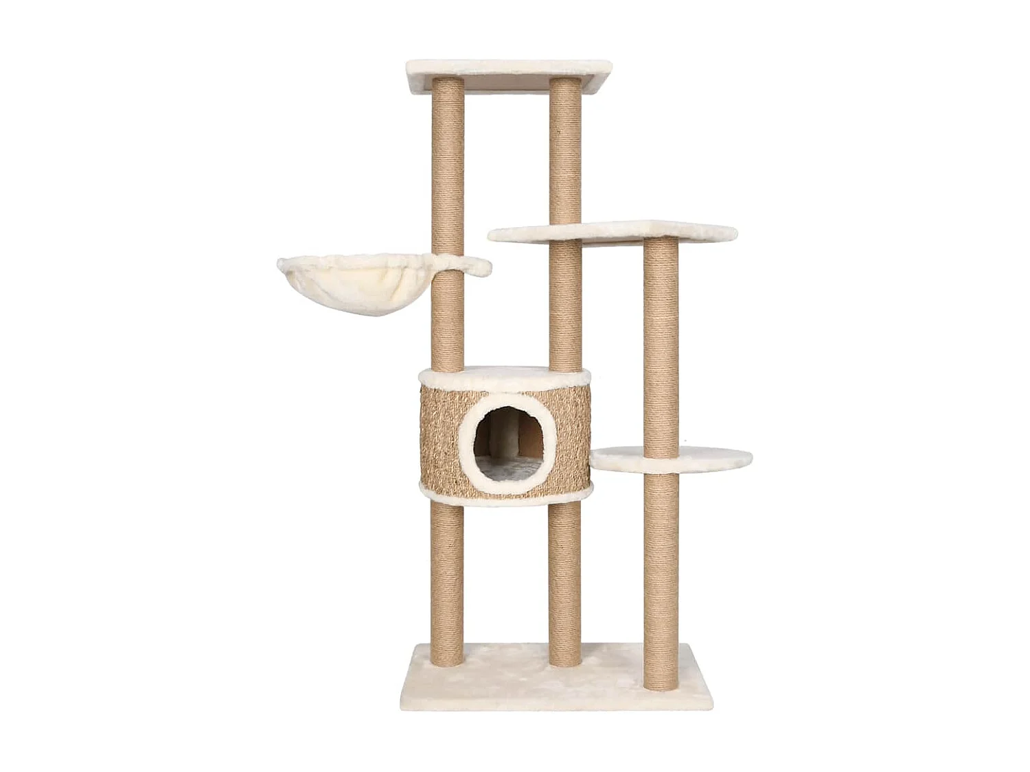 Árbol para gatos con poste rascador 126 cm hierba marina